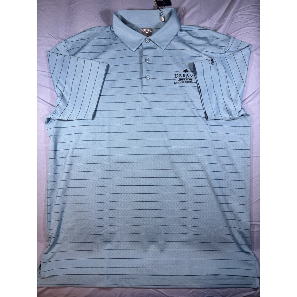 Callaway Men's Opti-Dri Blue Striped Golf Polo Shirt Size XL NWT